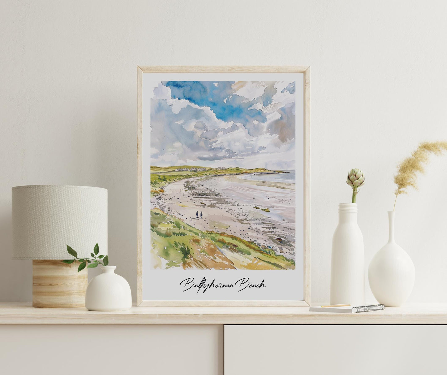 Ballyhornan Beach Travel Print, Frameless, Wall Art, Northern Ireland