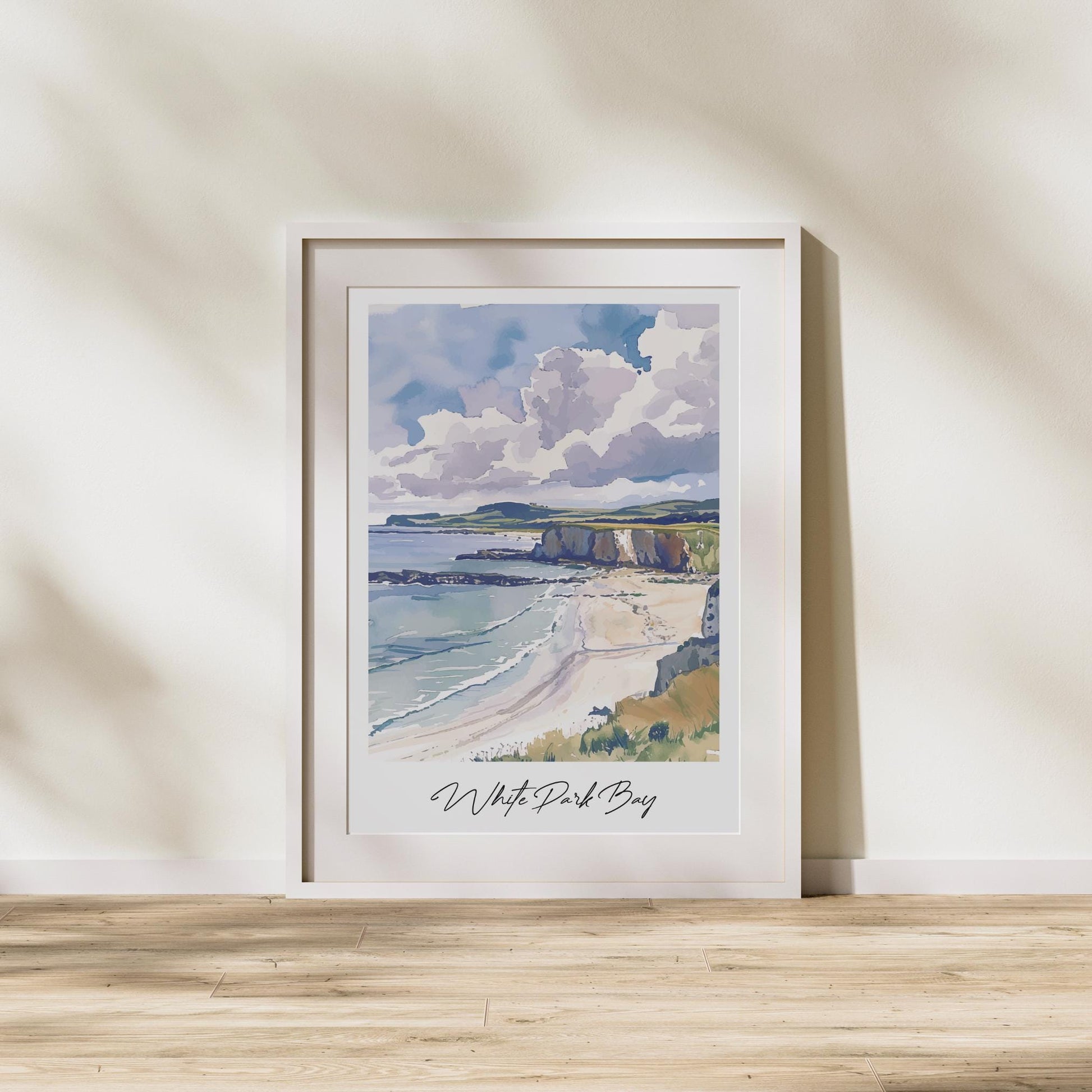 White Park Bay Travel Print, Frameless, Wall Art, Northern Ireland