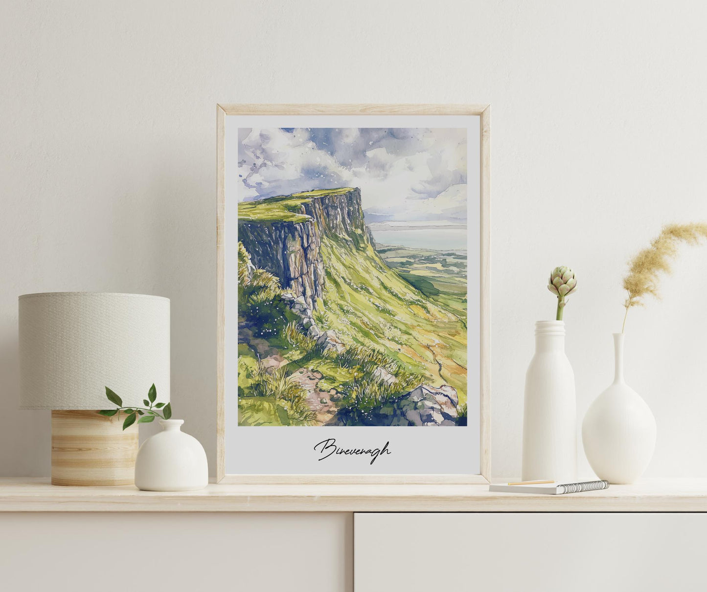 Binevenagh Travel Print, Frameless, Wall Art, Northern Ireland