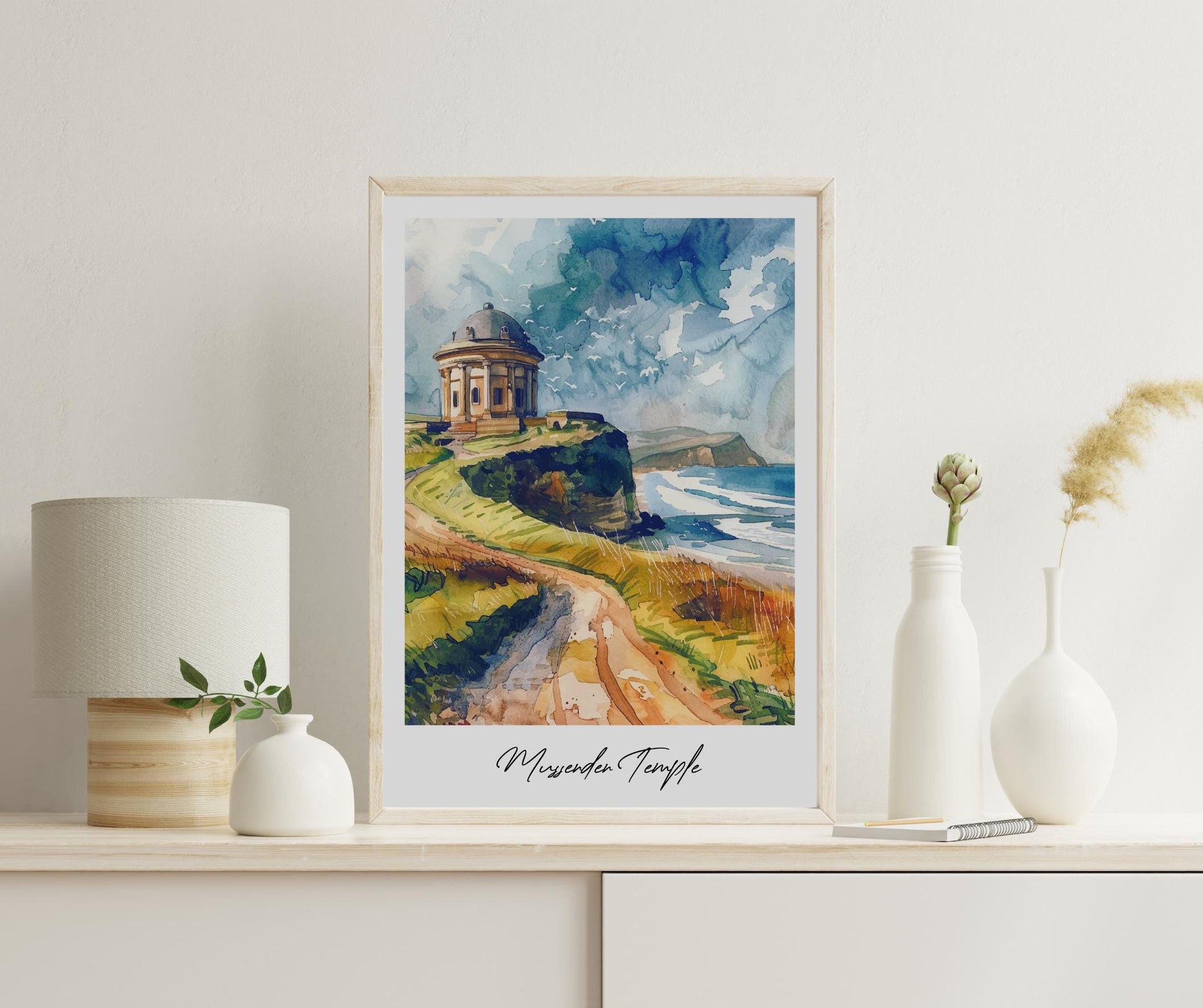 Mussenden Temple Travel Print, Frameless, Wall Art, Northern Ireland