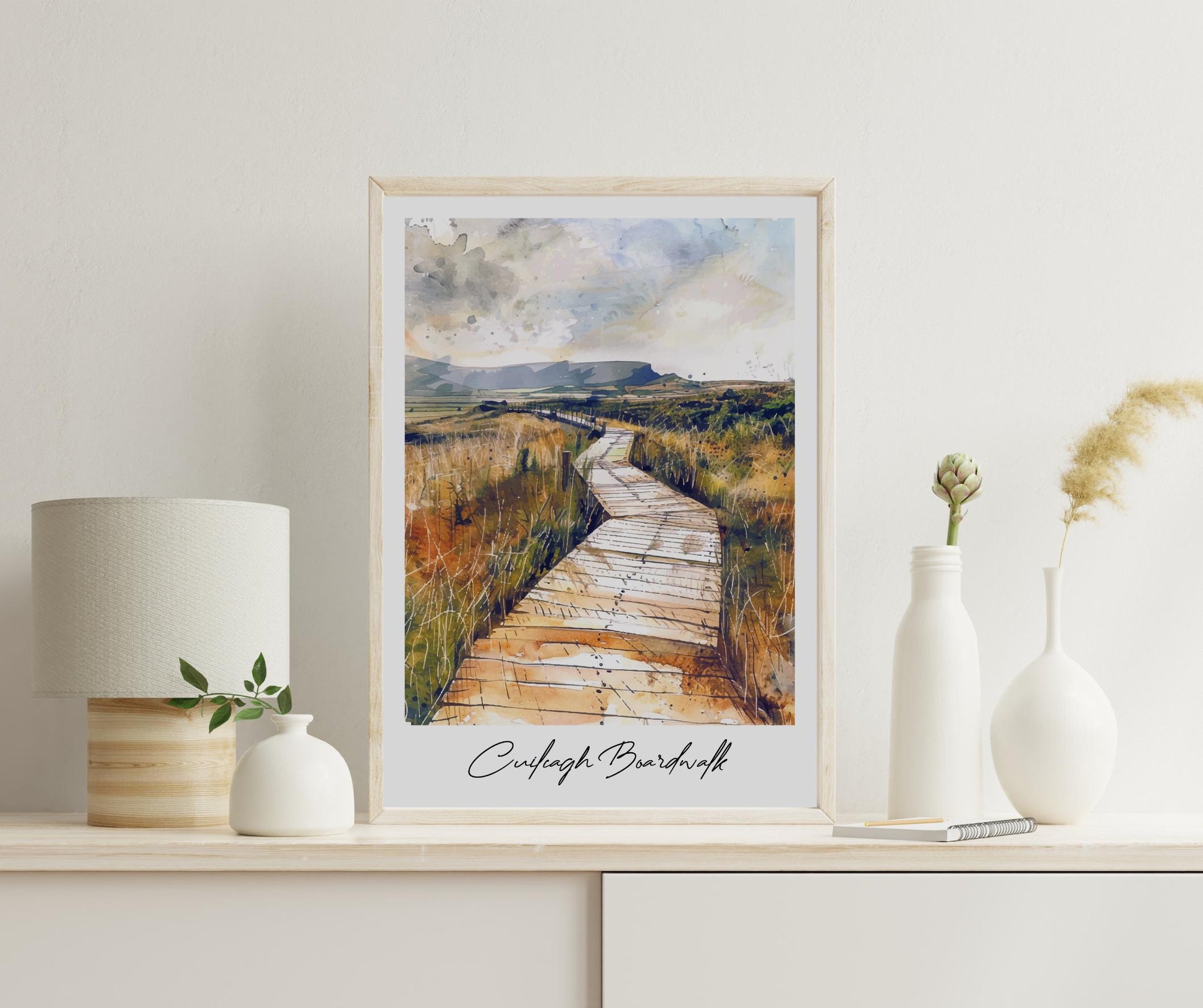 Cuilcagh Boardwalk Trail Travel Print, Frameless, Wall Art, Northern Ireland