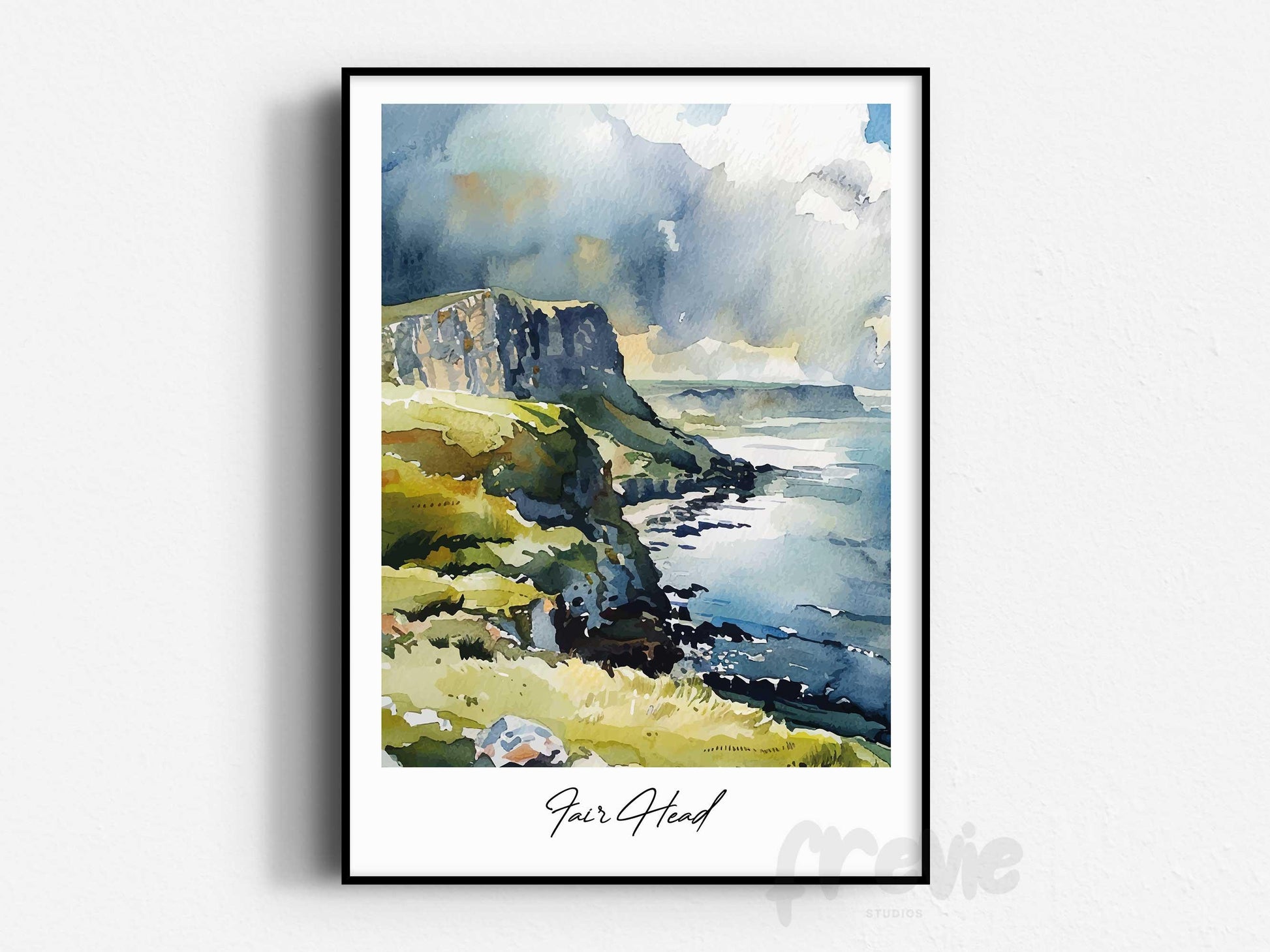 Fair Head Travel Print, Frameless, Wall Art, Northern Ireland