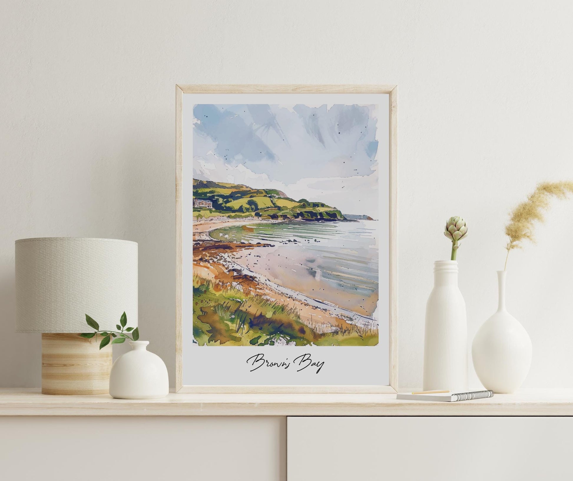 Browns Bay Islandmagee Travel Print, Frameless, Wall Art, Northern Ireland