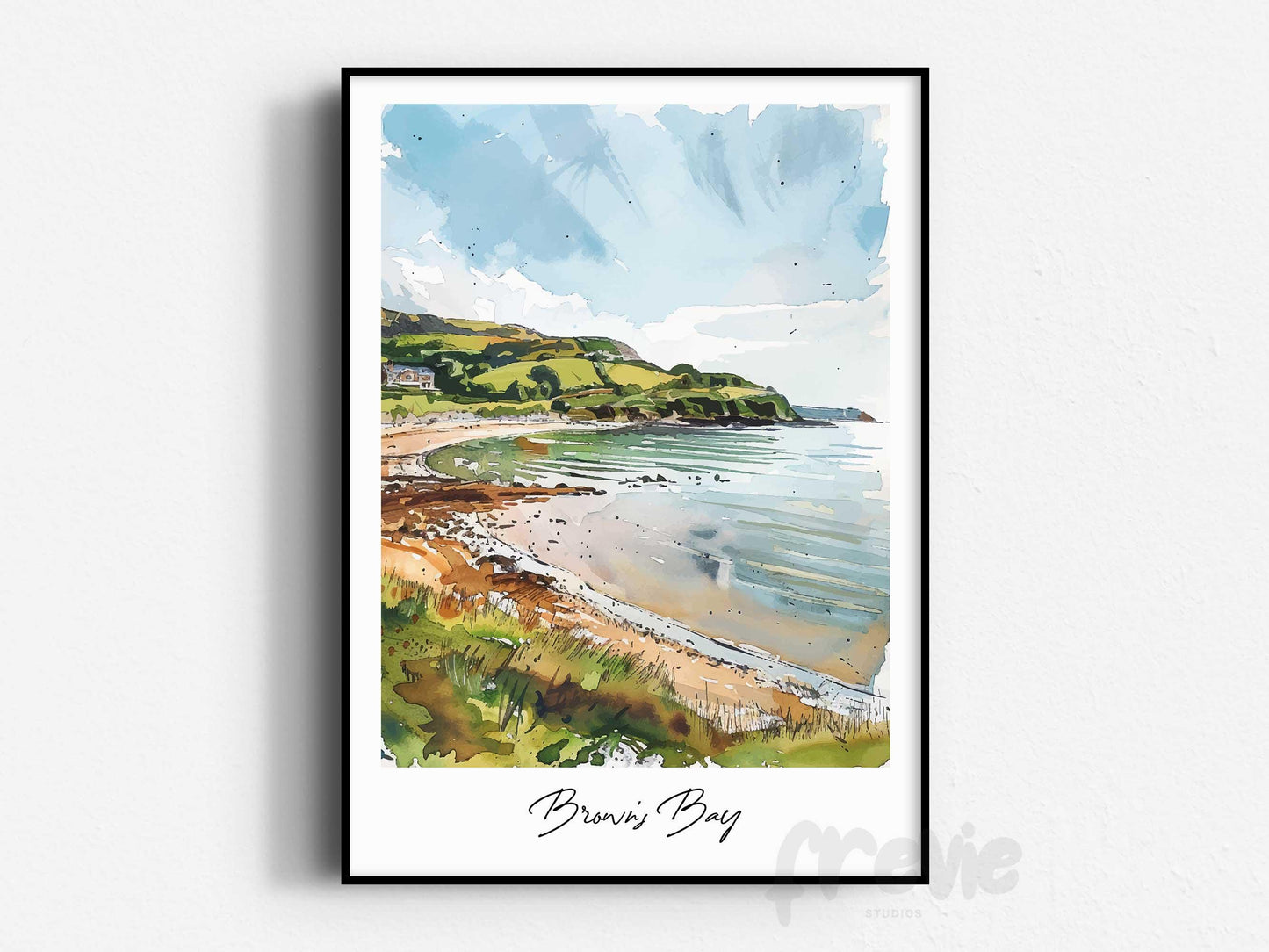 Browns Bay Islandmagee Travel Print, Frameless, Wall Art, Northern Ireland