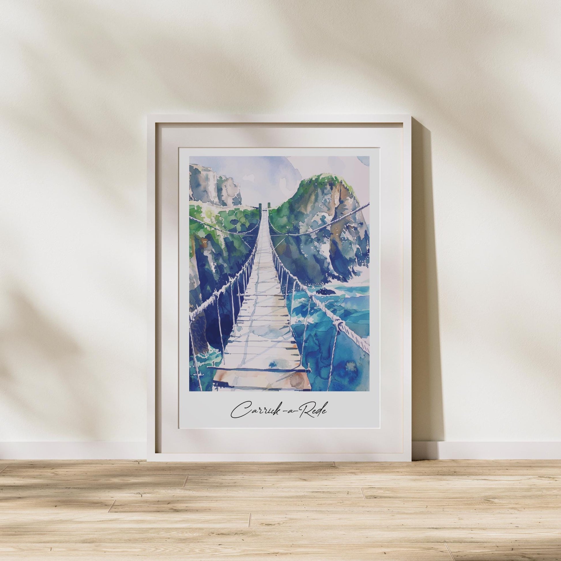 Carrick-a-rede Rope Bridge Travel Print, Frameless, Wall Art, Northern Ireland