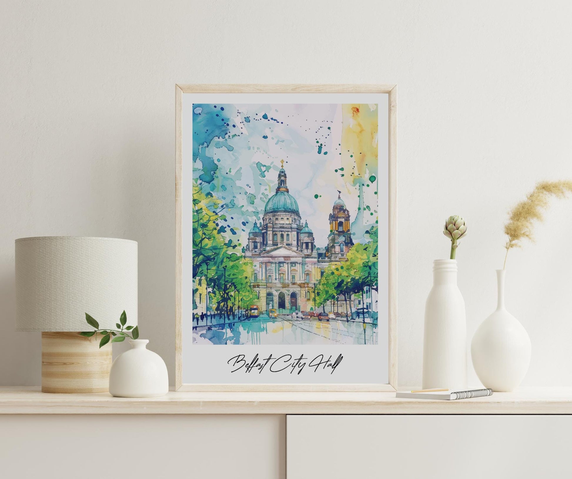 Belfast City Hall Travel Print, Frameless, Wall Art, Northern Ireland