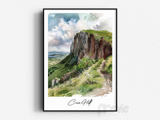 Cave Hill Belfast Travel Print, Frameless, Wall Art, Northern Ireland