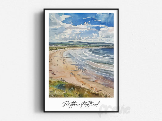 Portstewart Strand Travel Print, Frameless, Wall Art, Northern Ireland