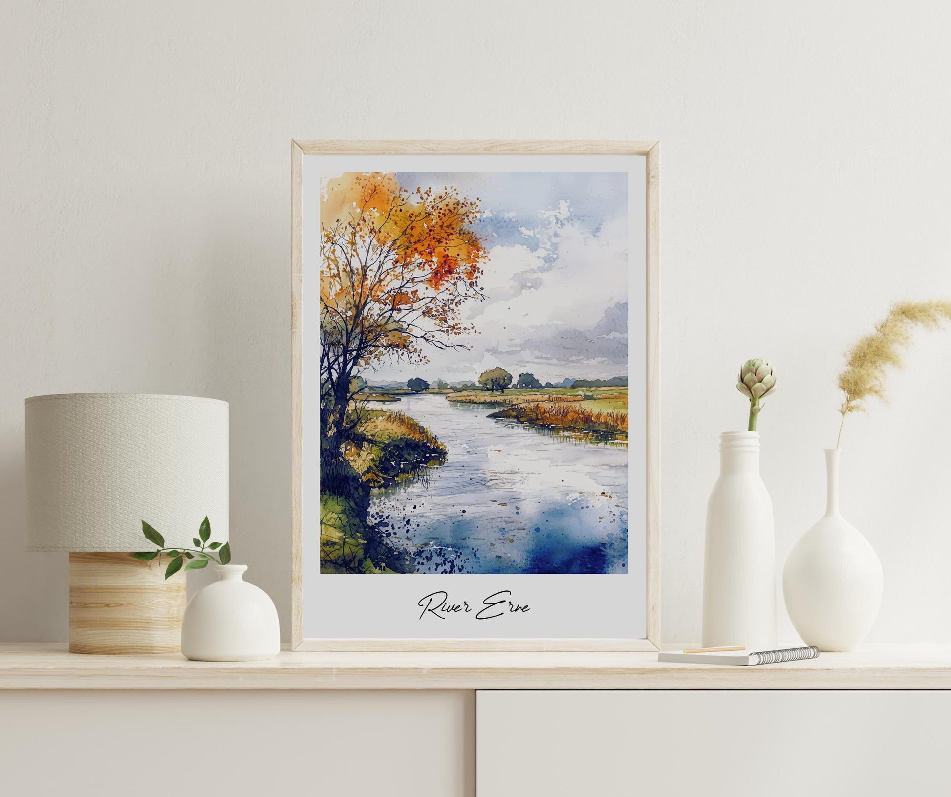 River Erne Travel Print, Frameless, Wall Art, Northern Ireland