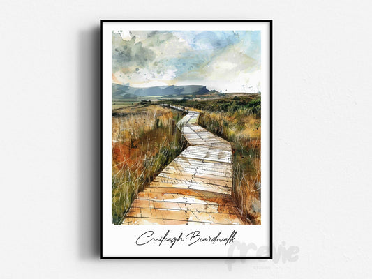 Cuilcagh Boardwalk Trail Travel Print, Frameless, Wall Art, Northern Ireland