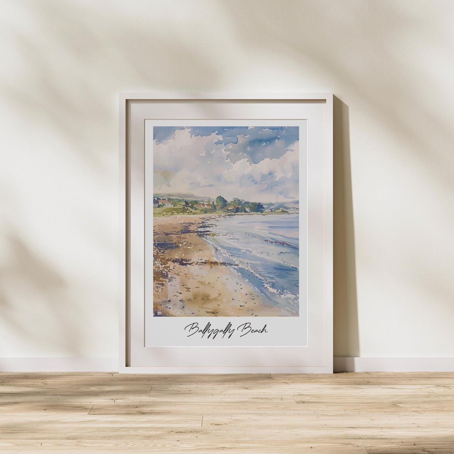 Ballygally Beach Travel Print, Frameless, Wall Art, Northern Ireland