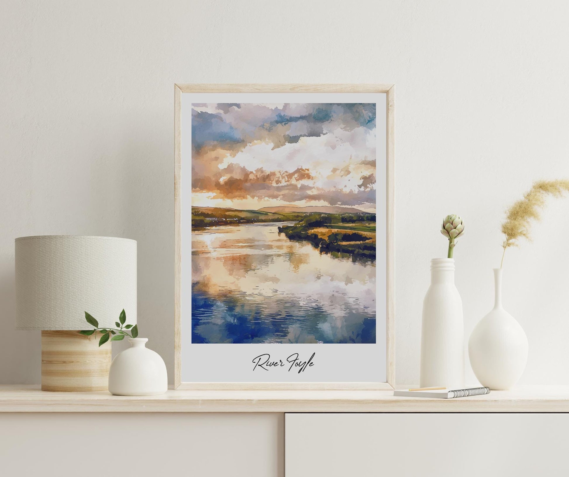 River Foyle Travel Print, Frameless, Wall Art, Northern Ireland