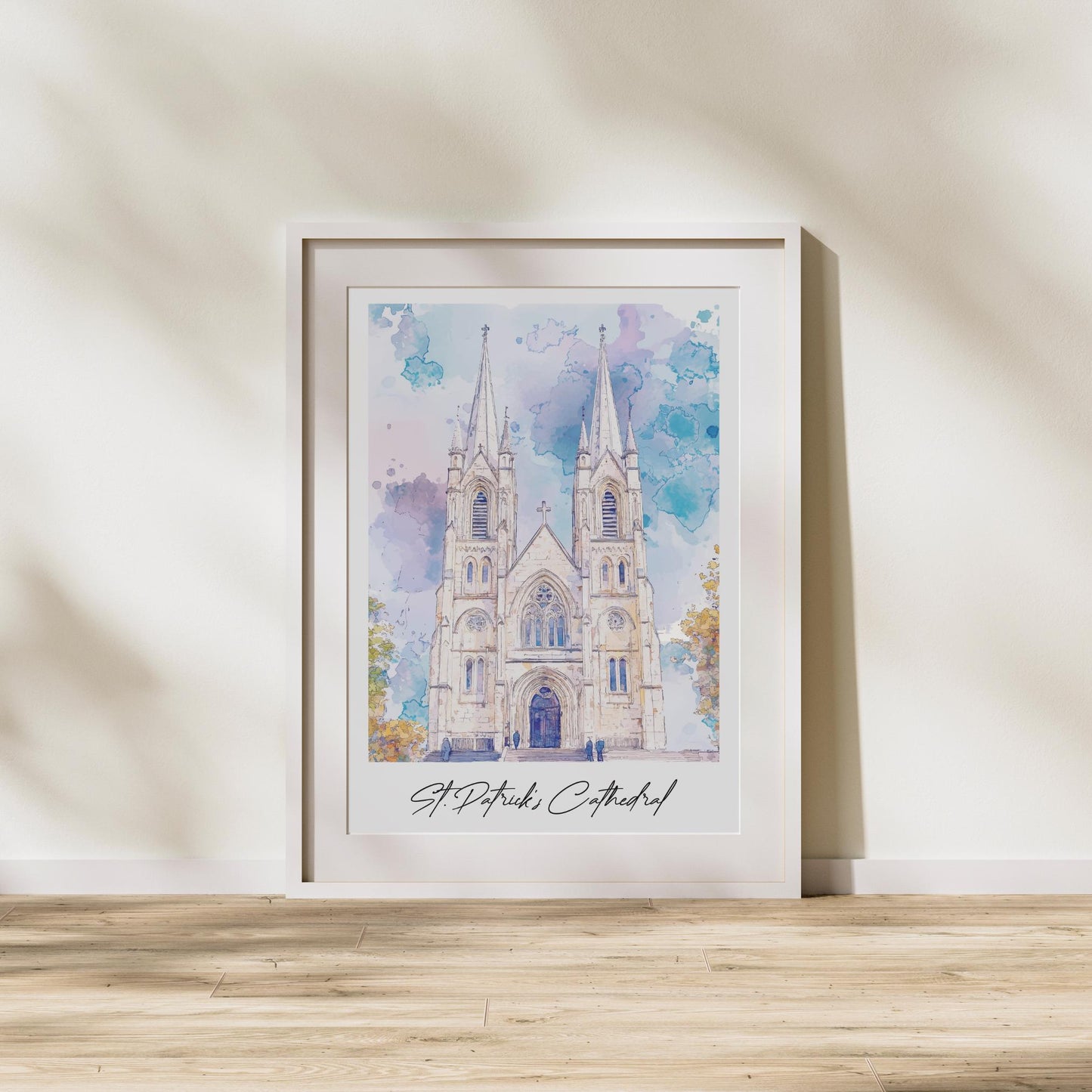 St. Patrick's Cathedral Travel Print, Frameless, Wall Art, Northern Ireland