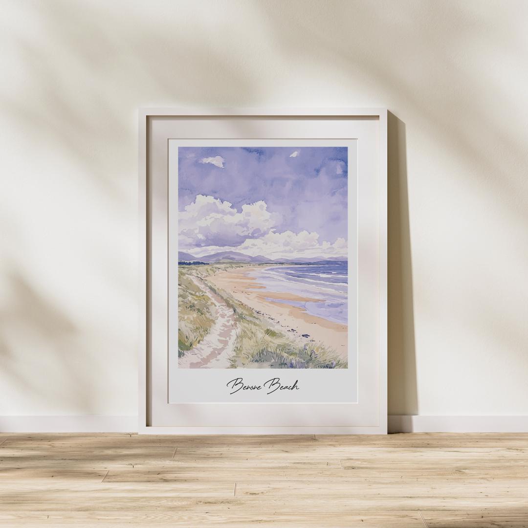 Benone Beach Travel Print, Frameless, Wall Art, Northern Ireland
