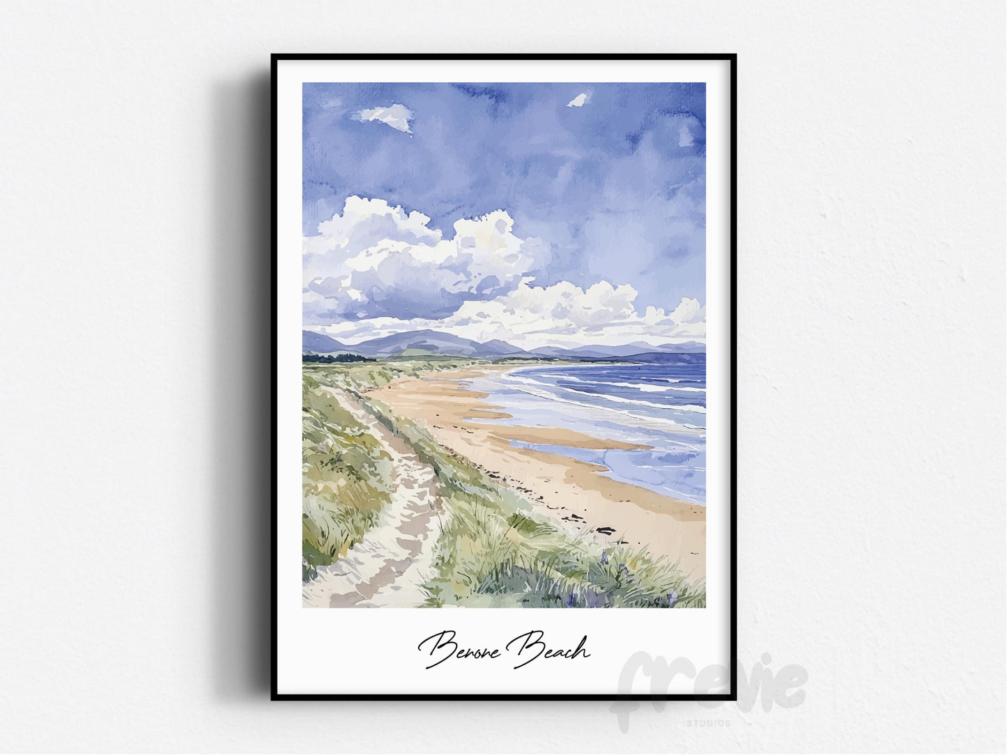 Benone Beach Travel Print, Frameless, Wall Art, Northern Ireland
